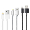 Picture of iPhone Charger Cable [Pack of 3 ] Alfa Lightning Cable White, Black and Silver 1-2-3M