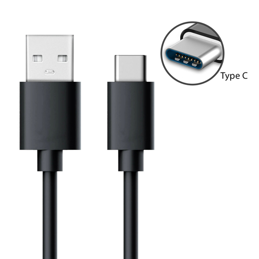 Picture of Huawei P9, P9 Lite / P10, P10 Lite 1M Type C Charger Cable & Data Sync Lead - Black