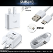 Picture of Genuine Samsung Galaxy S9 S8 A20 A21 A30 A31 Note 8 9 Standard USB A port Fast Charger Plug & 1M Long USB-C Cable lead - White