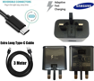 Picture of Genuine Samsung Fast Charger Adapter & 3M USB-C Cable For Galaxy S20 S10 S9 and Note 9 10 20 - Black