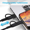 Picture of Ven-Dens 4-in-1 PD Fast Charging 2USB-C + USB-A + Lightning Cable - 60W - 1m