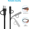 Picture of Ven-Dens 4-in-1 PD Fast Charging 2USB-C + USB-A + Lightning Cable - 60W - 1m