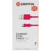 Picture of Griffin Micro-USB Charge/Sync Cable, 3', Pink - USB to Micro-USB Charge Cable