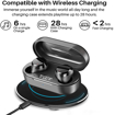 Picture of ALPHA T12 Wireless Earbuds Bluetooth Headphones Premium Fidelity Sound Quality Wireless Charging Case Digital LED Intelligence Display IPX8 Waterproof Earphones Built-in Mic Headset for Sport Black