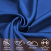 Picture of wavveUziz Satin Sheets Twin Size Blue Satin Bed Sheet Set 16" Deep Pocket Silky Satin Sheet Set with 1 Fitted Sheet, 1 Flat Sheet and 1 Pillow Cases- Wrinkle, Fade, Stain Resistant- 3 Piece