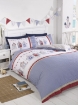 Picture of Rapport Beach Huts Quilt Duvet Cover and Pillowcase Set Summer Seaside Bed Linen, Polyester-Cotton, Blue, Single