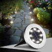 Picture of Solar Lights for Outdoor Garden/ Ground, 8 LED 8 Pcs | IP67 Waterproof, Solar Path Lights, - Warm (White)