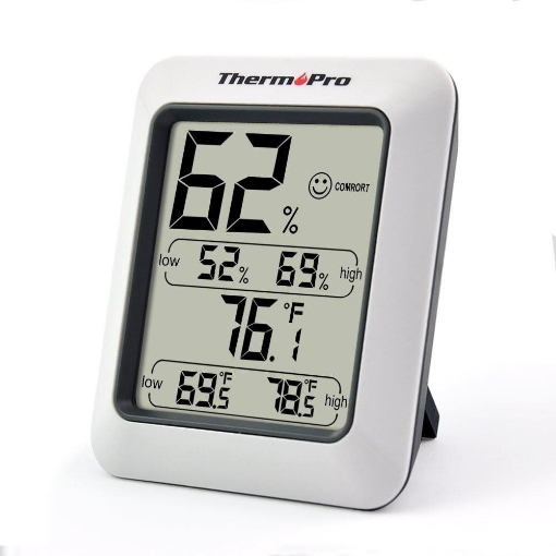 Picture of ThermoPro TP50 Digital Thermo-Hygrometer Indoor Thermometer Room Thermometer with Recording and Room Climate Indicator for Room Climate Control Climate Monitor
