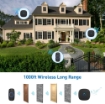 Picture of Wireless Doorbell, Plug in Waterproof Battery Operated Cordless Doorbell Operating at 1,000 Feet Long Range with 52 Chimes 5 Volume Levels LED Light Easy Install for Home, School, Office