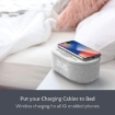 Picture of Bedside Wireless Charging Radio Alarm Clock with Dimmable LED Display - Non Ticking Mains Powered Dual Alarm Clock with USB Charger and Bluetooth Speaker