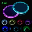 Picture of LED Cup Holder Lights, 2pcs LED Car Coasterss with 7 Colors Luminescent Light Cup Pad, USB Charging Cup Mat for Drink Coaster Accessories Interior Decoration Atmosphere Light