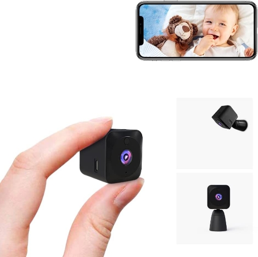 Picture of Mini Camera For Home Security 4K HD Wide Angle Small WiFi Nanny Cam Indoor Micro Surveillance Camera With APP Motion Detection & Night Vision | Undetectable