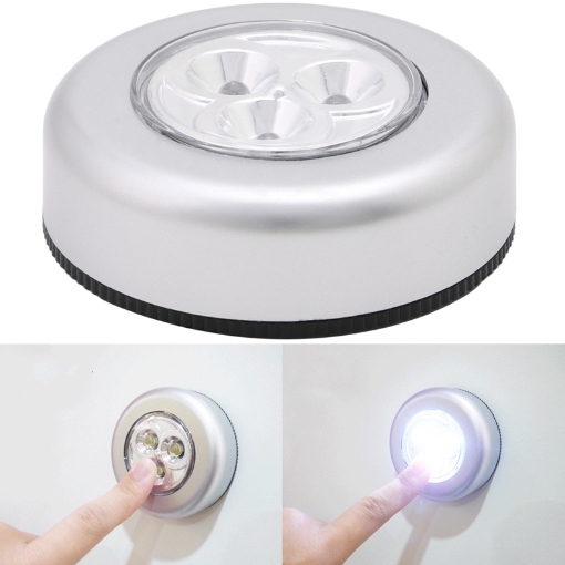 Picture of LED Battery-Powered Wireless Night Light Stick Tap Touch Lamp Stick-on Push Light - Cordless Touch Light