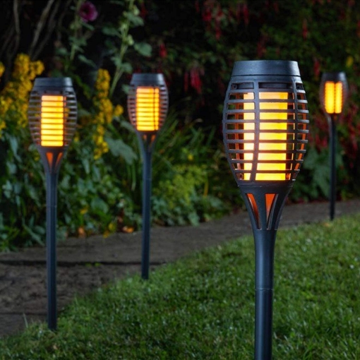 Picture of Outdoor Solar Flame Lights - Waterproof Garden Torch Pathway Lighting