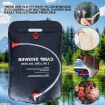 Picture of Camping Shower Bag 20L Solar Shower Bag with Removable Hose & On-Off Switchable Shower Head & Black Mesh Drawstring Bag for Beach Swimming Outdoor Traveling Hiking