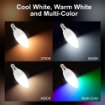 Picture of Smart Bulb E14 Light WiFi LED Alexa Candle Bulbs (Pack of 4), Music Sync 5W 2700K-6500K RGB+Warm/Cool White Colour Smart App Control Compatible with Alexa & Google home