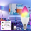 Picture of Smart Bulb E14 Light WiFi LED Alexa Candle Bulbs (Pack of 4), Music Sync 5W 2700K-6500K RGB+Warm/Cool White Colour Smart App Control Compatible with Alexa & Google home