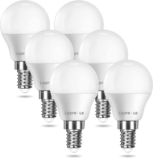 Picture of E14 LED Light Bulb, Small Screw Light Bulb, Warm White E14 Golf Ball Bulb, Energy Saving LED P45 Bulb, Pack of 6