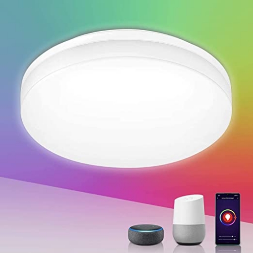 Picture of 15W Smart LED Ceiling Light Dimmable, RGB Color Changing Ceiling Light, App or Voice Control, IP54 Waterproof