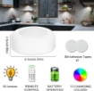 Picture of RGB Cabinet Lighting (Pack of 6), LED Night Light with Remote Control, Dimmable Puck Light Stairs Lamp with Battery Operated Cabinet Light for Kitchen Bedroom & Hallway