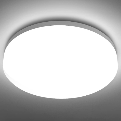 Picture of Bathroom Ceiling Light, 15W 1500lm 100W Equivalent, IP54 Waterproof, Small Dome Modern Flush Ceiling Light for Kitchen, Bulkhead, Toilet, Porch, Bedroom, Utility Room and Hallway