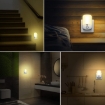 Picture of Night Light Plug in Walls, [2 Pack] Night Light with Dusk to Dawn Photocell Sensor & Adjustable Brightness-3000K Warm White Eye-Friendly Night Light Kids for Children's Room,Stairs,Hallway