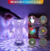 Picture of 16-Color Changing Crystal Diamond Table Lamp, Touch Control Bedside Lamp with Remote Control, Acrylic Rose Crystal Lamp, 1200mAh USB Rechargeable LED Night Light for Kids Bedroom, Party, Gift
