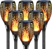 Picture of  6 Pack Big Solar Flickering Dancing Flame Lights Waterproof Solar Torch Lights for Outdoor Garden Patio Pathway Yard Driveway Decorative