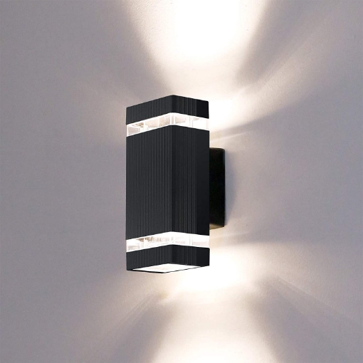 Picture of LED Outdoor Wall Lamp, Aluminum Up/Down Outside Wall Light Exterior Wall Sconce, IP44 Waterproof, Black