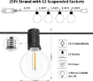 Picture of LED String Lights Remote Control, 25Ft/7.6M Festoon Lights Mains Powered with 12+1 Shatterproof G40 Bulbs, IP45 Waterproof Outdoor Garden String Light