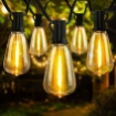 Picture of Outdoor Garden String Festoon Lights - 30Ft/9.25M Festoon Light 12+1 Plastic Bulbs Outside Patio Lighting Waterproof Bulb Fairy Lights for Garden Wedding Party Decor