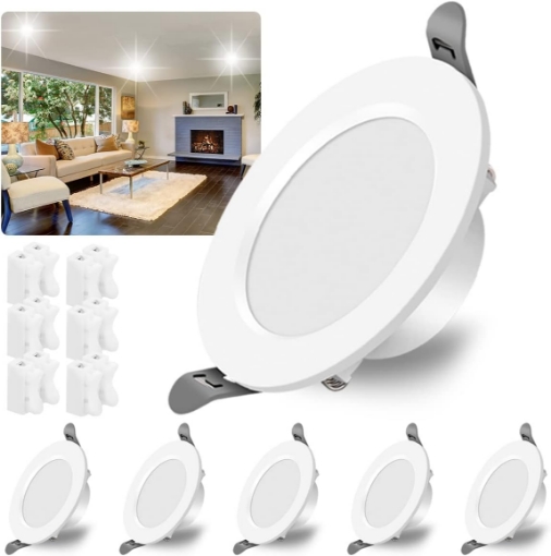 Picture of 6 Pack LED Recessed Ceiling Spotlights 6W Energy Saving led spotlights Cool White Ultra Slim Round Downlights 