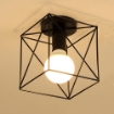 Picture of Retro Vintage Industrial Flush Mount Ceiling Light, Retro Pendant Lighting Hanging Ceiling Light Fixture Cage Lamp for Hallway Stairway Bedroom Kitchen