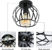 Picture of Vintage Hallway Ceiling Light | Vintage Industrial Style Ceiling Light Fixture | Indoor Ceiling lights | Ceiling Lamp For Balcony Corridor | Black