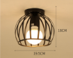 Picture of Vintage Hallway Ceiling Light, Black Semi-Flush Mount Basket Cage Bedroom Cloakroom Living Room Ceiling Lamp Suitable E27 Light Bulb