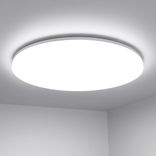 Picture of 24W LED Ceiling Light, IP54 Waterproof, Daylight White 5000K, 2400lm Bright Flush Ceiling Light for Bathroom, Kitchen, Hallway