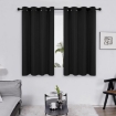Picture of Thermal Blackout Ready Made Eyelet Curtains Super Soft Thermal Insulated Curtains for Living Room 46 x 54 Inch Black 2 Panels