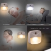 Picture of Motion Sensor Night Light EU Plug 3 Packs, Indoor Battery Operated LED Stairs Lights with Adhesive Pads for Cupboard - Warm White