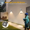 Picture of Outside Lights Mains Powered PIR Motion Sensor Security Floodlight Stainless Steel Garden Wall Sconce IP44 Wall Lamp 