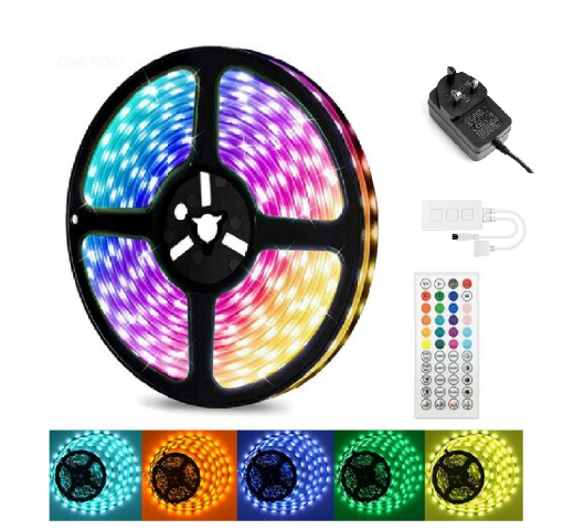 Picture of LED Strip Light 5M, Bluetooth APP RGB Color Changing LED Lights with Remote, Music Sync Color Changing Mood Led RGB Lights for Bedroom