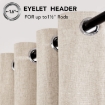 Picture of Blackout Curtains Faux Linen Thermal Curtains for Winter, Insulated Blackout Eyelet Curtains for Bedroom W46 x L54 Inch Taupe One Pair