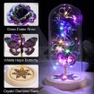 Picture of Crystal Flower Galaxy Rose - Valentines Gifts for Her, Mom, Girlfriend, Sister; Rainbow Glass Rose Light for Birthday - Purple