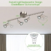 Picture of Alpha LED Ceiling Light Rotatable, 4 Way LED Ceiling Spotlight, Matt Nickel & Swivelling Design, for Kitchen, Living Room, Bedroom, Including 4X 7W GU10 LED Bulbs (700LM, White)
