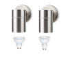 Picture of 2 Packs Outdoor Down Light Stainless Steel Wall Lamp, Use GU10 Bulb  IP44 Wall Light for Garden, Patio, Garage, Hallway, Balcony, Terrace