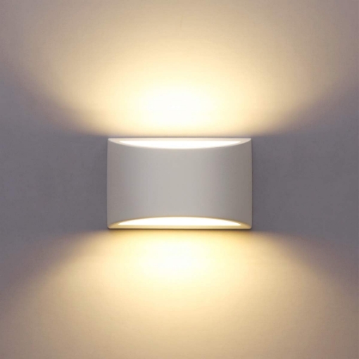 Picture of LED Wall Lights Indoor Modern White Plaster Wall Wash Lights 7W Warm White LED Sconce Up and Down Wall Lamp
