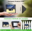 Picture of Solar Security Lights Outdoor, 4 Pack Solar Motion Sensor Lights with 140 LED 3 Modes Solar Fence Lights IP65 Waterproof