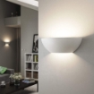 Picture of Half Moon Modern Up Down Gypsum Plaster Indoor Paintable Wall Washer Uplight E14 (SES) Sconce Light Fitting White (No LED Bulb)