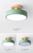 Picture of Ceiling Light, 3 Color Temperature 3000/4000/6000K Ceiling Light Fixture, Modern Wood Flush Mount Ceiling Light, 8.6 Inch Green