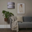 Picture of Modern 2 Tier Cylinder Ceiling Pendant Light Shade in a Grey Finish