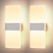 Picture of LED Wall Lights Indoor Dimmable Wall Wash Light 12W Up Down Wall Lighting Modern Acrylic Wall Lamp, Warm White(2 Pack)